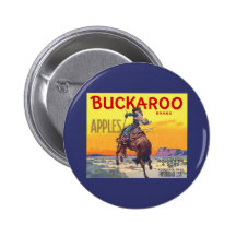 Étiquette vintage de caisse de fruit avec un cowbo badge avec épingle