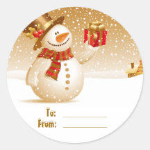 Étiquettes de bonhomme de neige de Noël Autocollants