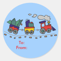 Étiquettes de cadeau de train de Noël Autocollants