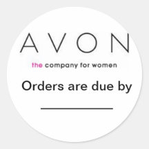 Étiquettes dus d'ordre d'Avon Adhésif Rond