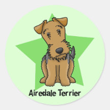 Étoile Airedale Terrier de Kawaii Autocollants
