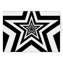 ÉTOILE BLANCHE NOIRE DE PUNK ROCK CARTES DE VŒUX