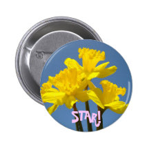ÉTOILE ! boutonnez les fleurs lumineuses jaunes de Badge