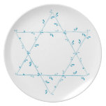 Étoile de David avec le plat de feuille Assiettes