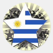 Étoile de l'Uruguay Adhésif Rond