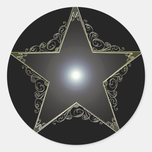Étoile d'or de 5 points autocollants
