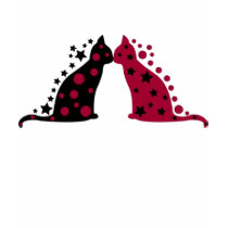 Étoile et lune embrassant des chats t-shirts