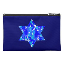 Étoile juive d'éclaboussure bleue de peinture de H Trousse De Voyage