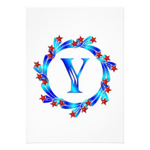 Étoiles bleues de rouge de monogramme de la lettre bristol