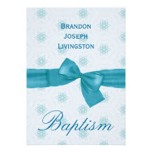 Étoiles bleues Ver de baptême de bébé 2 B661 Invitations