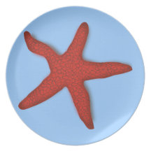 Étoiles de mer rouges assiette