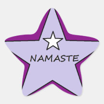Étoiles de Namaste sur le pourpre Autocollants En Étoile