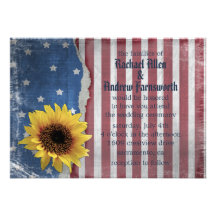 Étoiles et invitations patriotiques de mariage de 