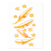 Étoiles et plumes carte postale