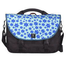 Étoiles juives d'éclaboussure bleue de peinture de sacoche ordinateur portable