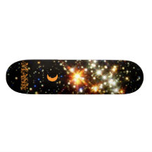 étoiles, plate-forme, planches à roulettes customisées