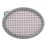 Étoiles rouges et bleues boucle de ceinture ovale