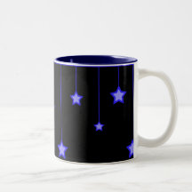 Étoiles sur des ficelles (bleues) tasses
