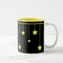 Étoiles sur des ficelles (jaune) tasses