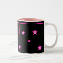 Étoiles sur des ficelles (rose) tasse à café