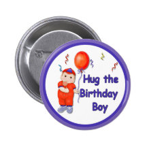 Étreignez le garçon d'anniversaire pin's avec agrafe