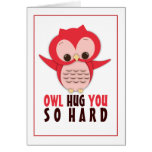 Étreinte de hibou vous carte mignonne tellement du