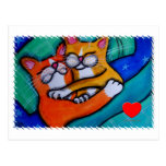 Étreintes de chat carte postale