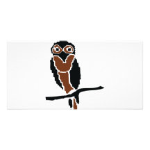 eule de jeune hibou de hibou photocarte