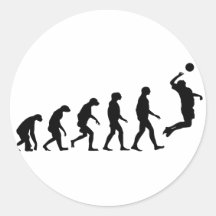 Evolutie van Volleyball Ronde Stickers