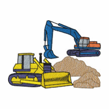 Excavatrice et bouteur