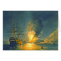 Explosie 1843 van Missouri van het fregat Kaarten