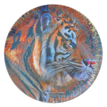 Explosion de tigre assiette pour soirée