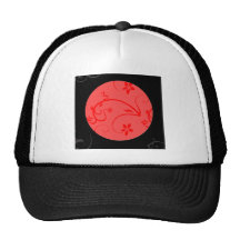 Expressions audacieuses en rouge et le noir casquette de camionneur