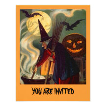 ~ EZ D'INVITATION DE SORCIÈRE DE HALLOWEEN D'AMUSE