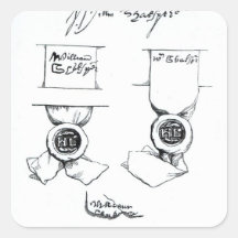 Facsimiles van de handtekening van William Shakesp Vierkante Stickers