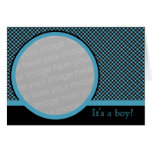 Faire-part 2 (bleu) de bébé de plaid carte de vœux