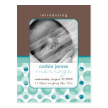 FAIRE-PART DE BÉBÉ : :  bonjour bébé 1 Cartes Postales