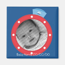 Faire-part de bébé de marin magnets pour réfrigérateur
