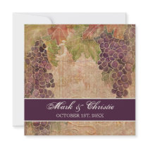 Faire-part de mariage âgé de vignoble de raisin