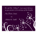 Faire-part de mariage avec les fleurs sauvages bla carte postale
