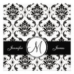 Faire-part de mariage blanc noir de monogramme de 