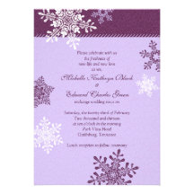 Faire-part de mariage blanc pourpre d'hiver de flo