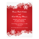 Faire-part de mariage blanc rouge d'hiver de floco