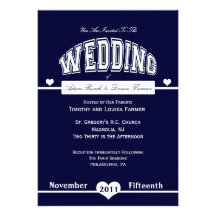 Faire-part de mariage bleu de fac