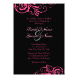 Faire-part de mariage chic de rose et de noir