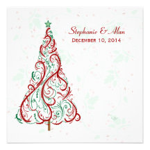 Faire-part de mariage d'arbre de Noël