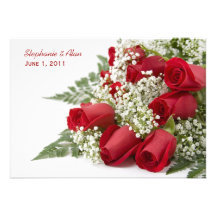 Faire-part de mariage de bouquet de roses rouges