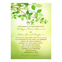 Faire-part de mariage de branche de camping feuill