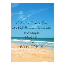 Faire-part de mariage de courrier de plage