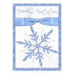 Faire-part de mariage de flocon de neige de bleu g